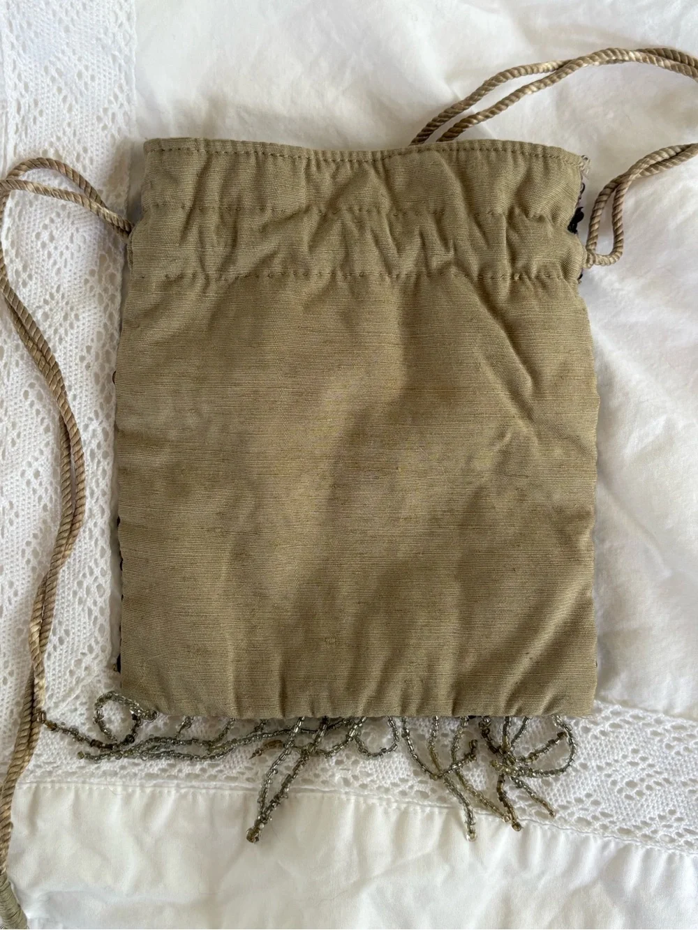 Vintage Gold Sequin Evening Clutch Bag with Fringe